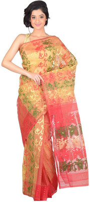 

RLBFashion Self Design Jamdani Handloom Cotton, Art Silk Saree(Beige)