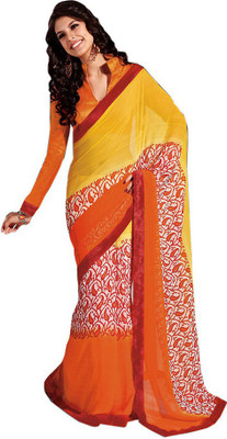 

Party Wear Dresses Printed Fashion Pure Chiffon Saree(Pink)