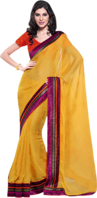 Vishal Printed Fashion Georgette Saree(Yellow)