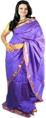 

Javuli Woven Madurai Handloom Silk Cotton Blend Saree(Purple)