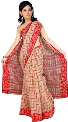 

Desi Butik Embroidered Fashion Silk Saree(Red)