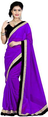 

Indian Wear Online Solid Fashion Chiffon Saree(Purple)