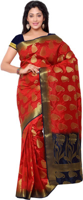 

Varkala Silk Sarees Woven Kanjivaram Saree(Red)