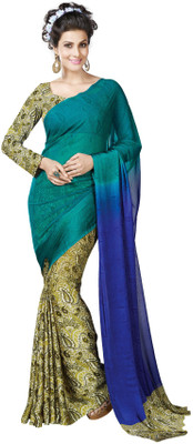 

Khushali Self Design, Printed Fashion Satin, Georgette Saree(Green, Blue, Multicolor), Blue;green;multicolor