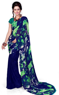 

Cenizas Printed Fashion Chiffon Saree(Multicolor), Blue