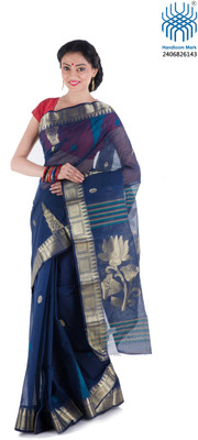 

Tantuja Woven Tangail Cotton Saree(Black)