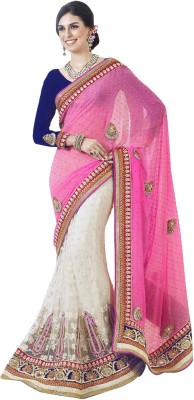 Buy Trilokesha Banarasi Lehriya Pink Saree with Blouse Piece, Great casual  design at Amazon.in
