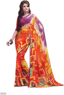 

Ridham Sarees Printed Fashion Handloom Chiffon Saree(Multicolor)