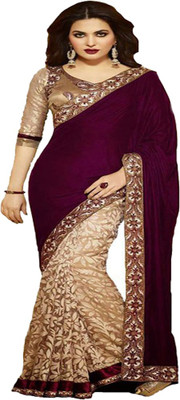 

Sanju Sarees Embroidered Bollywood Velvet Saree(Maroon)