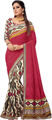 

Aesha Printed Fashion Tussar Silk Saree(Red)