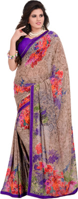 

Jiya Self Design, Printed Fashion Georgette Saree(Beige, Multicolor)