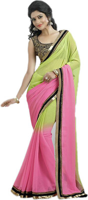 

Party Wear Dresses Embroidered Fashion Georgette Saree(Multicolor)