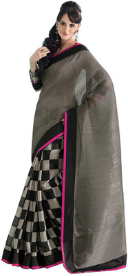 

Indian Wear Online Printed Fashion Cotton Saree(Black)
