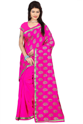 

Weavedeal Embellished Fashion Brocade Saree(Red)