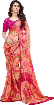 

Khoobee Self Design, Printed Fashion Georgette Saree(Multicolor, Pink)