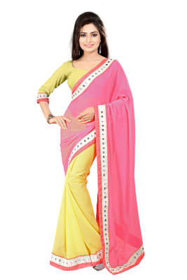 

Om sai creation Embroidered Bollywood Georgette Saree(Multicolor)