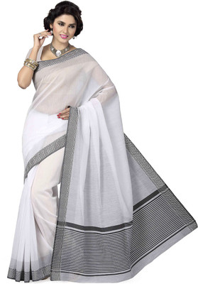 

Rani Saahiba Striped Daily Wear Cotton Saree(Multicolor), Off white