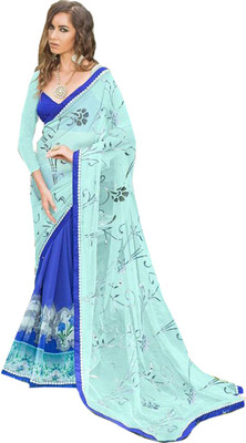 

Ishin Printed Fashion Georgette Saree(Blue)