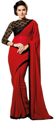 

Dancing Girl Embroidered Bollywood Georgette Saree(Red)