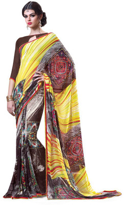 

RIDHAM SAREES Printed Daily Wear Georgette Saree(Multicolor)