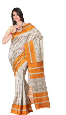 

Kanheyas Printed Fashion Handloom Art Silk Saree(Beige), Beige yellow