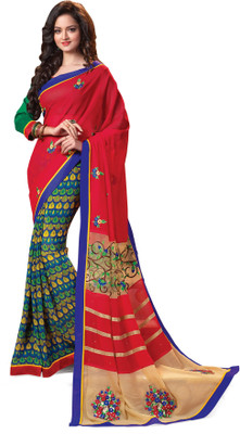 

Ridham Sarees Embroidered Fashion Georgette Saree(Multicolor)