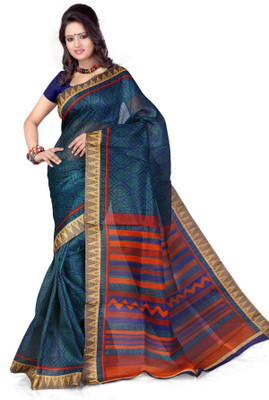 

Cenizas Printed Fashion Cotton Saree(Multicolor), Blue