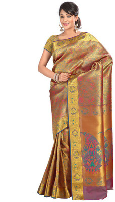 

Manthan Printed Daily Wear Art Silk Saree(Yellow), Gold