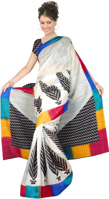 

Khushali Printed Fashion Silk Saree(Black, Multicolor)