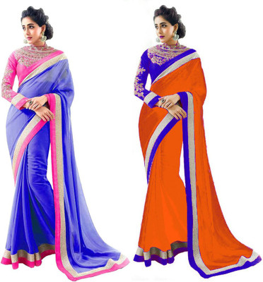 

Stylezone Self Design Fashion Chiffon Saree(Pack of 2, Multicolor)