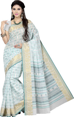 

Rani Saahiba Printed Gadwal Polycotton Saree(Light Blue)