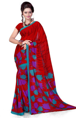 

Cenizas Printed Fashion Chiffon Saree(Multicolor), Red