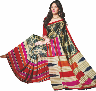 

Sunaina Printed Fashion Cotton Linen Blend Saree(Multicolor)