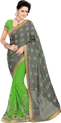 

Parisha Embroidered Fashion Georgette Saree(Green)