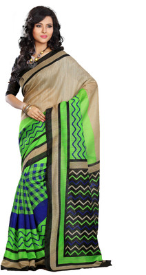 

JTInternational Printed Bhagalpuri Silk Saree(Multicolor)