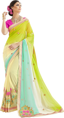 

Khushali Self Design, Embroidered, Embellished Fashion Georgette Saree(Beige, Pink, Multicolor), Beige;multicolor;pink
