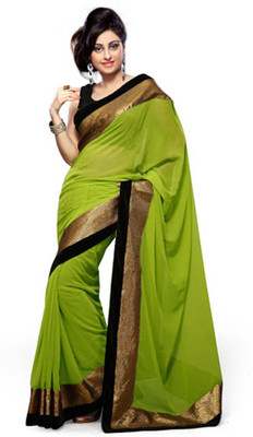 

Aksh Fashion Self Design Bollywood Georgette Saree(Green)