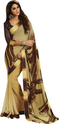 

Parisha Printed Fashion Crepe, Chiffon Saree(Beige, Brown)