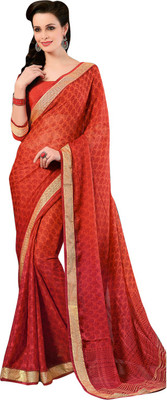 Vishal Solid Fashion Chiffon Saree(Maroon)