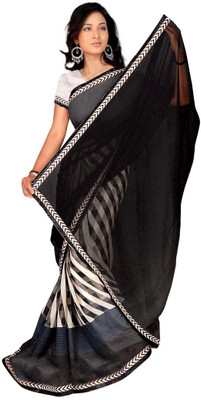 

Khushali Printed Fashion Georgette Saree(Black)