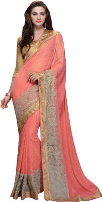 

Brijraj Embellished Fashion Georgette Saree(Orange)