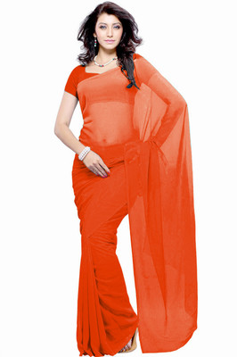 

Khushali Self Design Fashion Georgette Saree(Orange)
