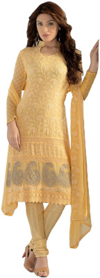

Vandv Shop Chiffon Embroidered Salwar Suit Dupatta Material(Un-stitched), Yellow