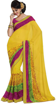 

Indian Wear Online Printed Fashion Pure Chiffon Saree(Multicolor), Multicolor523