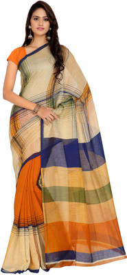 

Suvastram Printed Daily Wear Cotton Linen Blend Saree(Multicolor)