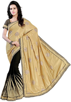 

Dancing Girl Solid Bollywood Georgette Saree(Beige)