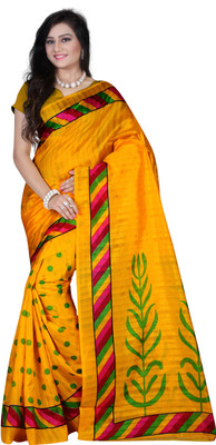 SVB Sarees Printed Bhagalpuri Silk Blend Saree(Multicolor)