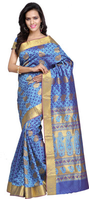 

Varkala Silk Sarees Woven Kanjivaram Saree(Light Blue)