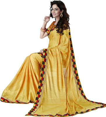 

Khoobee Self Design Fashion Chiffon Saree(Yellow)