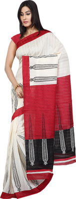 

Rani Saahiba Printed Bhagalpuri Synthetic Saree(Red)